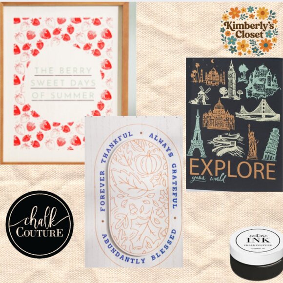 Chalk Couture 3 Monthly Subscription Only Reusable Transfers & Ink Bundle RARE - Picture 2 of 5